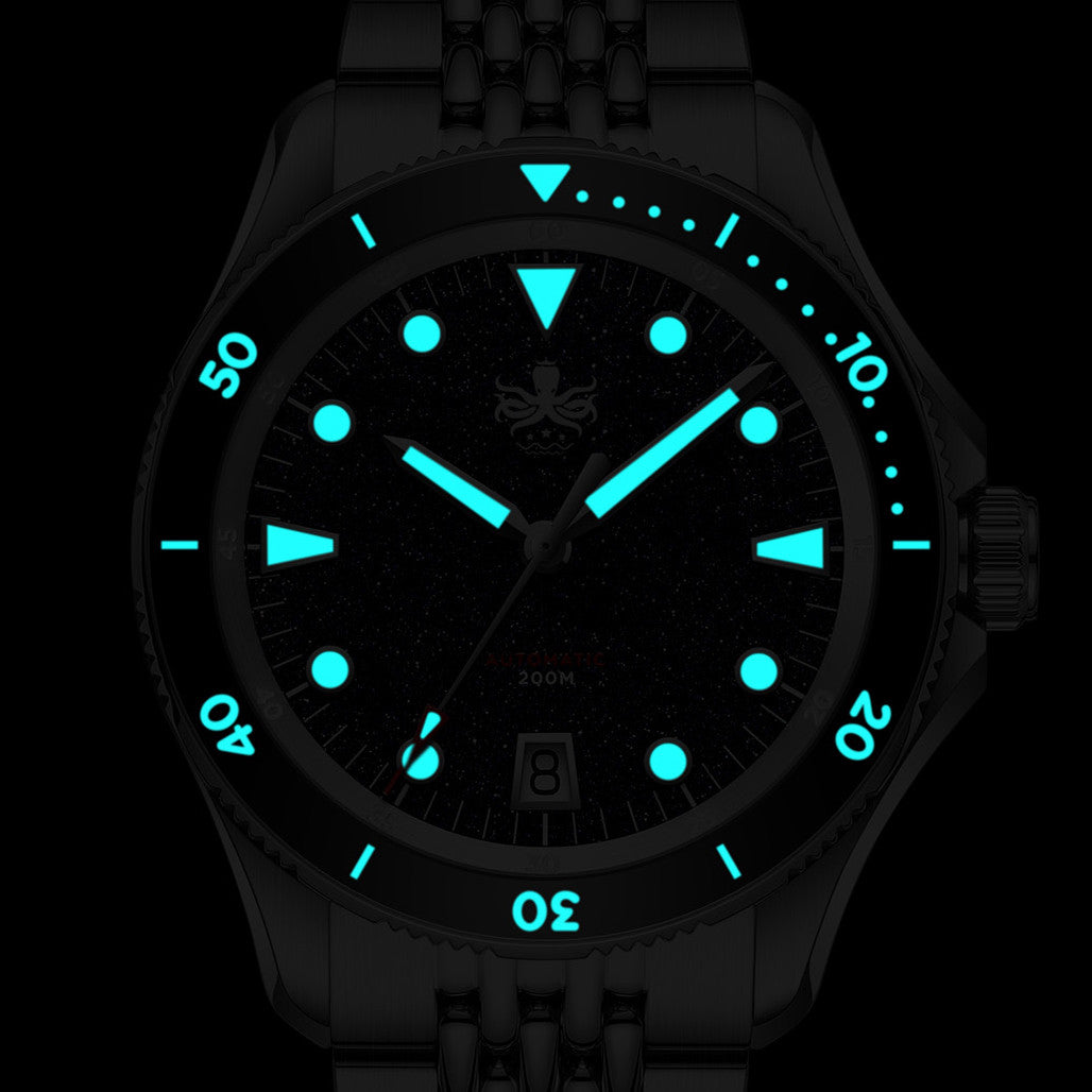 PHOIBOS Delphinus Automatic Dive Watch with Dark Blue Aventurine