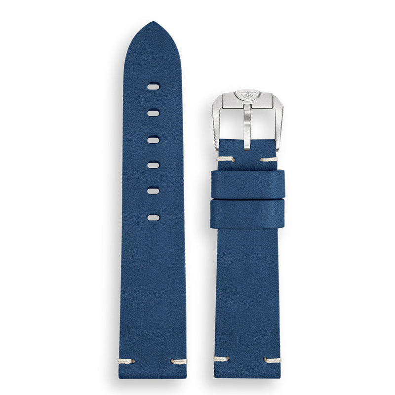 Squale 1521 OEM 20mm Blue Leather Watch Strap #CINCUOBLUE up