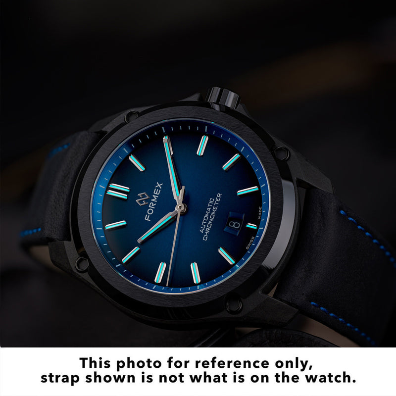 Formex Essence Leggera COSC Automatic Carbon Case Watch with Electric Blue Dial #0330.4.6339.844 lifestyle