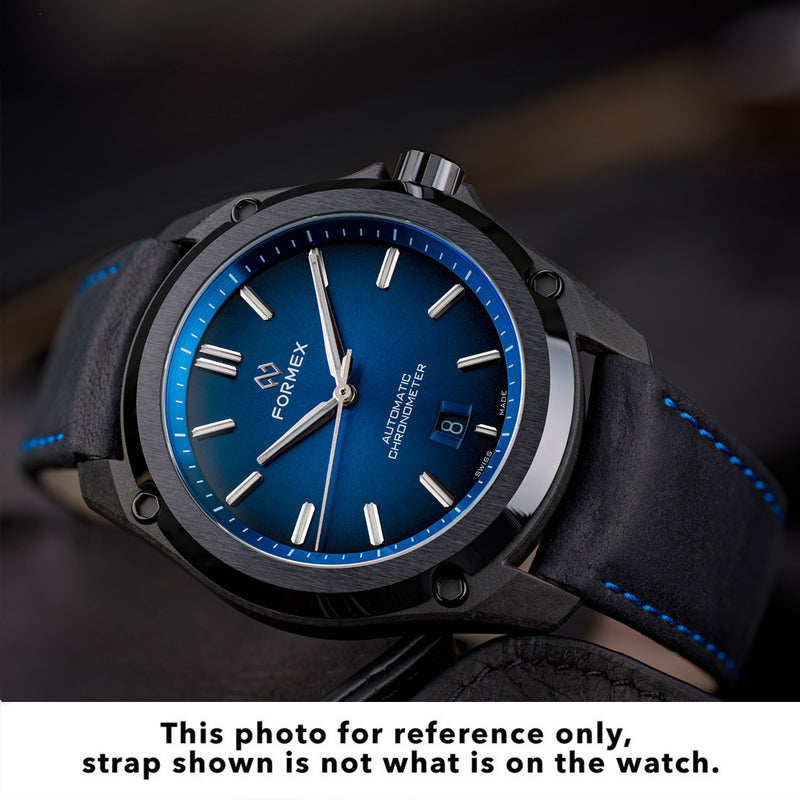 Formex Essence Leggera COSC Automatic Carbon Case Watch with Electric Blue Dial #0330.4.6339.844 lifestyle