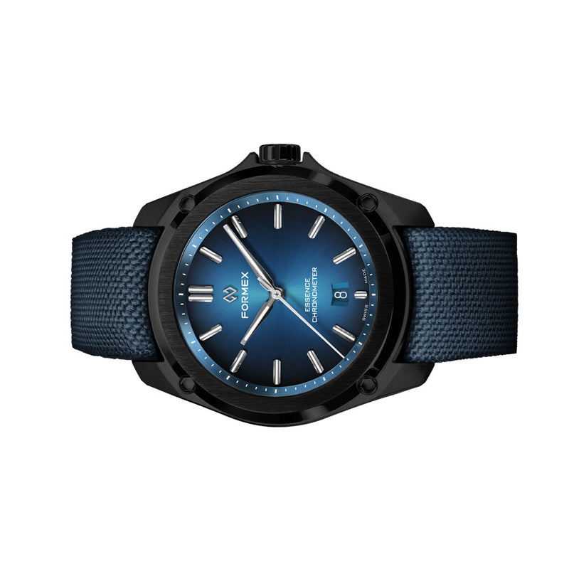 Formex Essence Leggera COSC Automatic Carbon Case Watch with Electric Blue Dial #0330.4.6339.844 side
