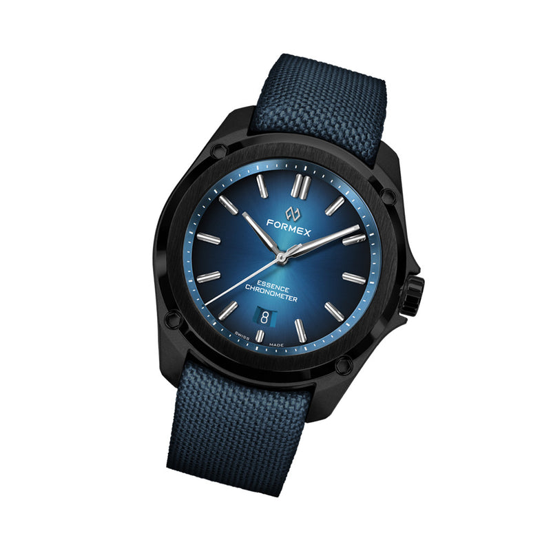 Formex Essence Leggera COSC Automatic Carbon Case Watch with Electric Blue Dial #0330.4.6339.844 tilt
