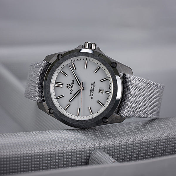 Formex Essence Leggera FortyOne (41mm) COSC Automatic Carbon Case Watch with Cool Grey Dial #0331.4.6309.833 crown