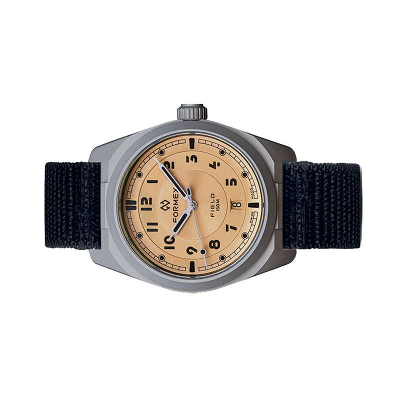 Formex Swiss Automatic Titanium Field Watch with Golden Honey Dial #0660.1.6585.822