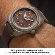 Formex Swiss Automatic Field Watch with Mahogany Red Dial and Velcro Strap #0660.1.6573.121 wrist