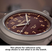Formex Swiss Automatic Field Watch with Mahogany Red Dial and Velcro Strap #0660.1.6573.121 Life