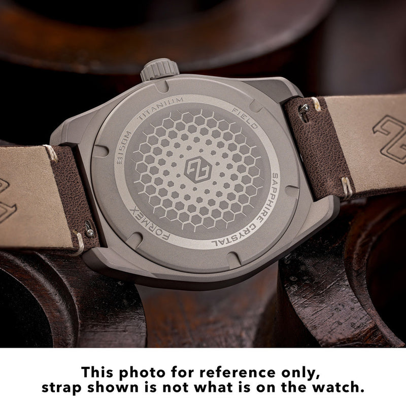 Formex Swiss Automatic Field Watch with Ultra-Violet Dial and Velcro Strap #0660.1.6593.121 Back