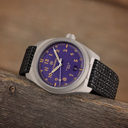 Formex Swiss Automatic Field Watch with Ultra-Violet Dial and Velcro Strap #0660.1.6593.121 Life