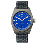 Formex Swiss Automatic Field Watch with Earth Blue Dial and Velcro Strap #0660.1.6539.133 zoom