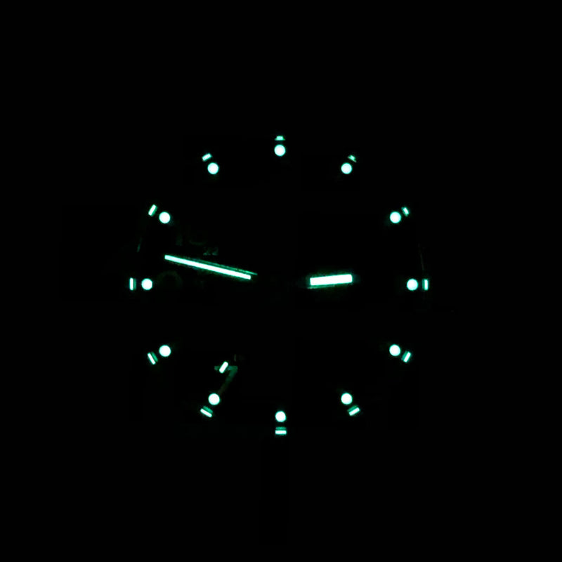 Bertucci A-1S Black Dial Stainless Steel Watch with Black Nylon Strap #10004 lume