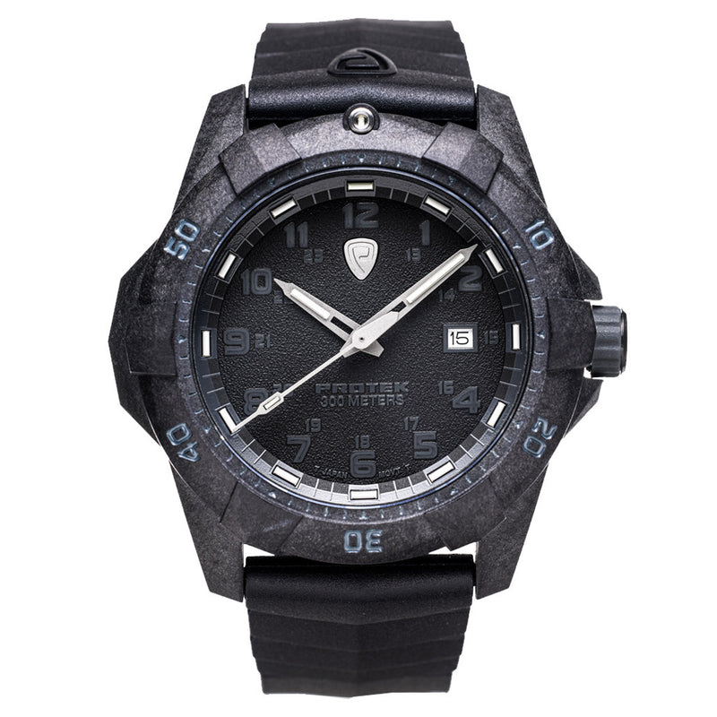 Protek Carbon Composite Tritium Dive Watch 1000 Series Blackout #PT1001 zoom
