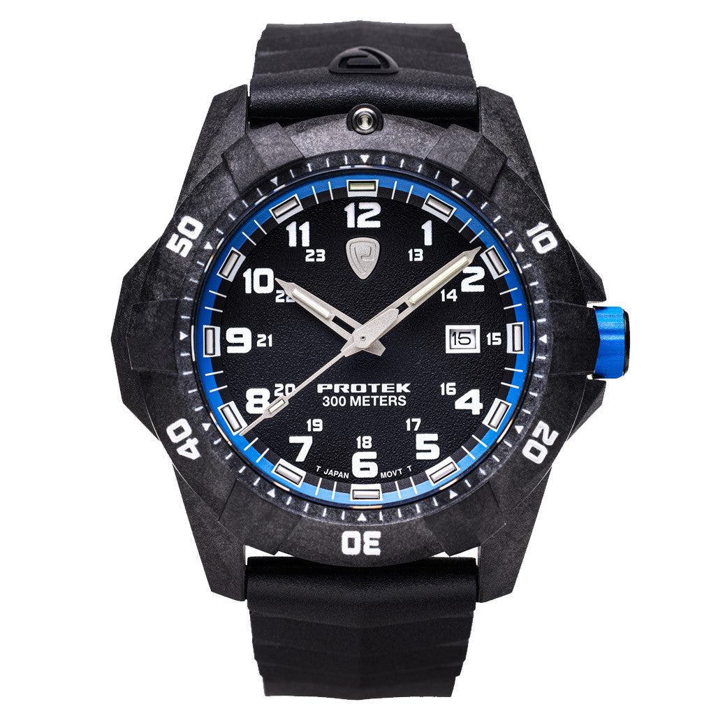 時計 PROTREC PTR-1 Protek Carbon Composite Tritium Dive Watch 1000 Series with Blue