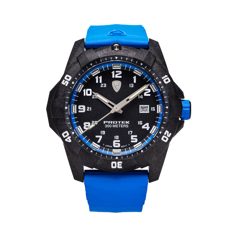 Protek Carbon Composite Tritium Dive Watch 1000 Series with Blue Accents #PT1003B