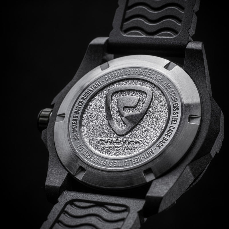 Protek Carbon Composite Tritium Dive Watch 1000 Series with Orange Accents #PT1004O