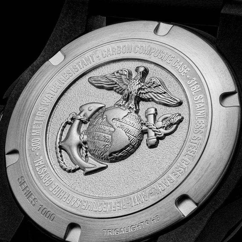 Protek Carbon Composite Official USMC Tritium Dive Watch with Green Accents #PT1015G-USMC