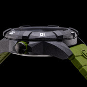 Protek Carbon Composite Official USMC Tritium Dive Watch with Green Accents #PT1015G-USMC