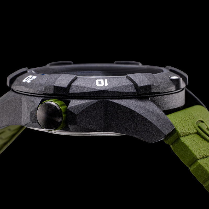 Protek Carbon Composite Official USMC Tritium Dive Watch with Green Accents #PT1015G-USMC