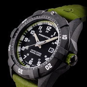 Protek Carbon Composite Official USMC Tritium Dive Watch with Green Accents #PT1015G-USMC