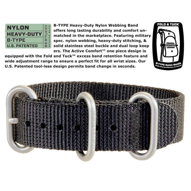 Bertucci A-1S Super Field Watch with Black Nylon Strap #10600