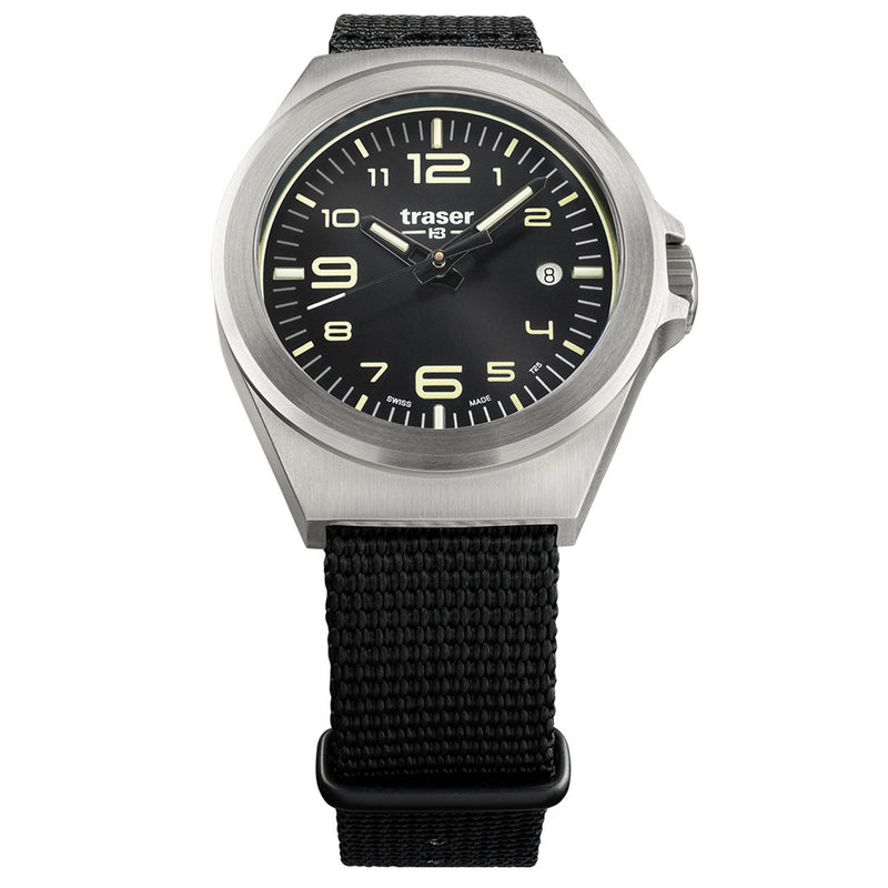 Traser P59 Essential S Black Dial Watch w/Trigalight® + Super-LumiNova #108637 zoom