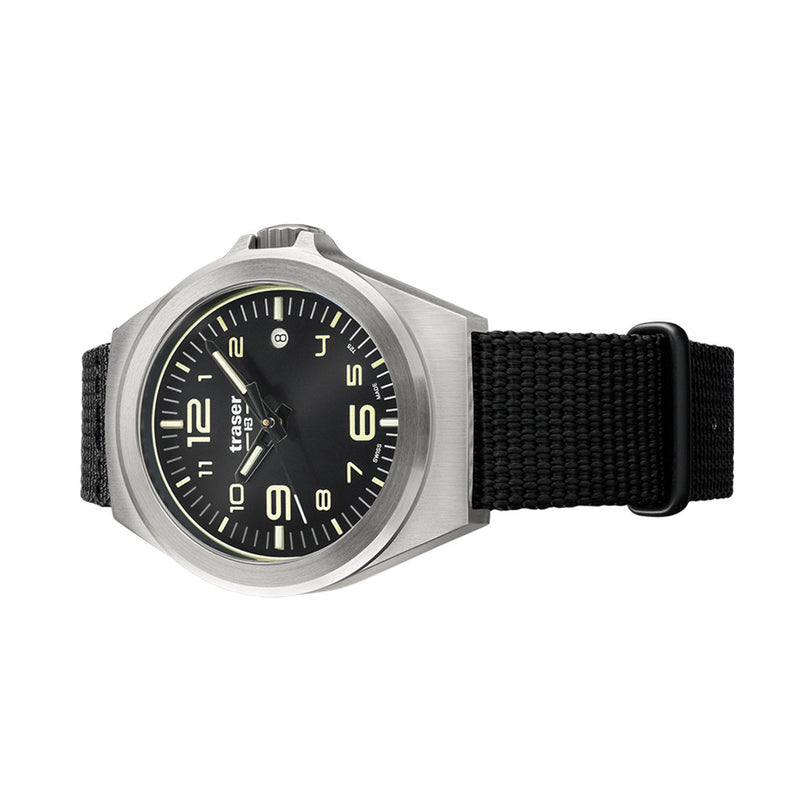 Traser P59 Essential S Black Dial Watch w/Trigalight® + Super-LumiNova #108637 side