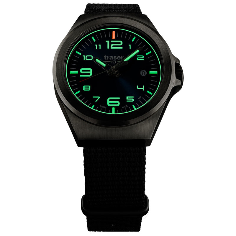 Traser P59 Essential S Black Dial Watch w/Trigalight® + Super-LumiNova #108637 lime