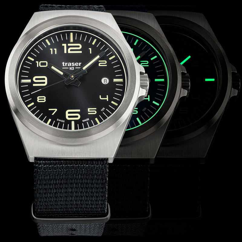 Traser P59 Essential M Black Dial Watch w/Trigalight + SuperLuminova #108638 lifestyle