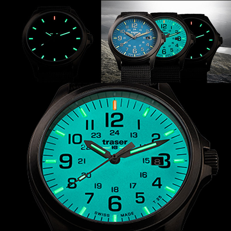 Traser P67 Officer Pro Gunmetal with SkyBlue Dial and Tritium #108647 lume