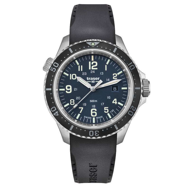 Traser P67 Swiss-Made 500M Dive Watch with Blue Dial and Tritium #109374 zoom
