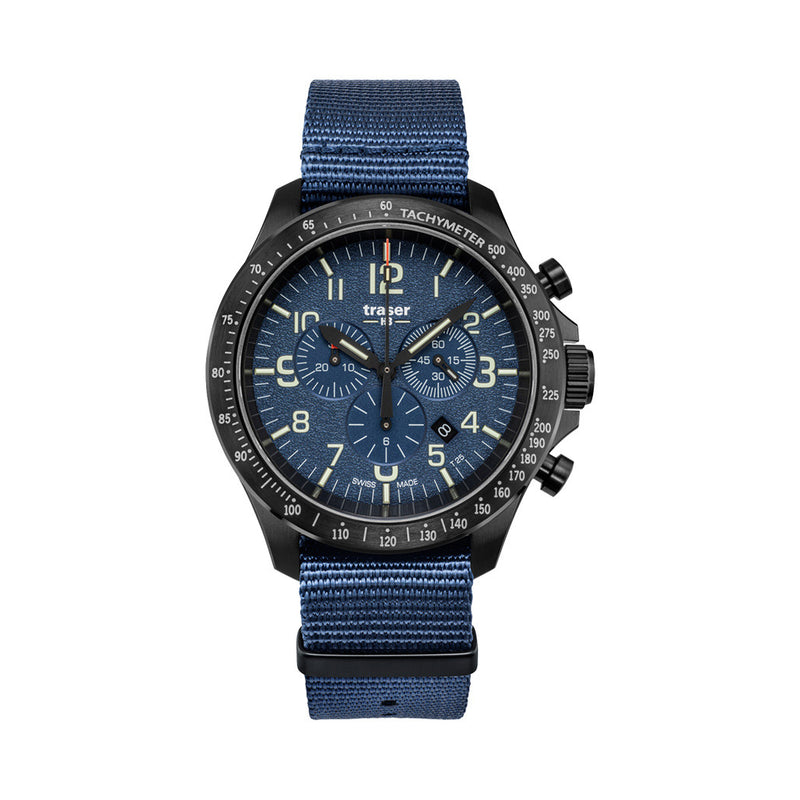 Traser P67 Officer Pro Chronograph Blue Tritium Watch #109461
