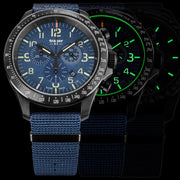 Traser P67 Officer Pro Chronograph Blue Tritium Watch #109461 lume