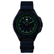 Traser P69 Black Stealth Dive Watch with Blue Dial and Tritium #109856 lume