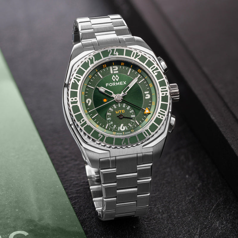 Formex Stratos UTC Automatic 41mm Watch with Green Dial #1101.1.6401.111