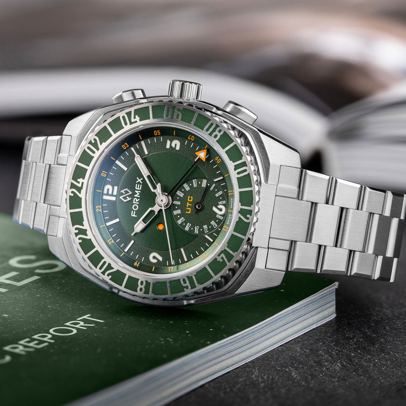 Formex Stratos UTC Automatic 41mm Watch with Green Dial #1101.1.6401.111