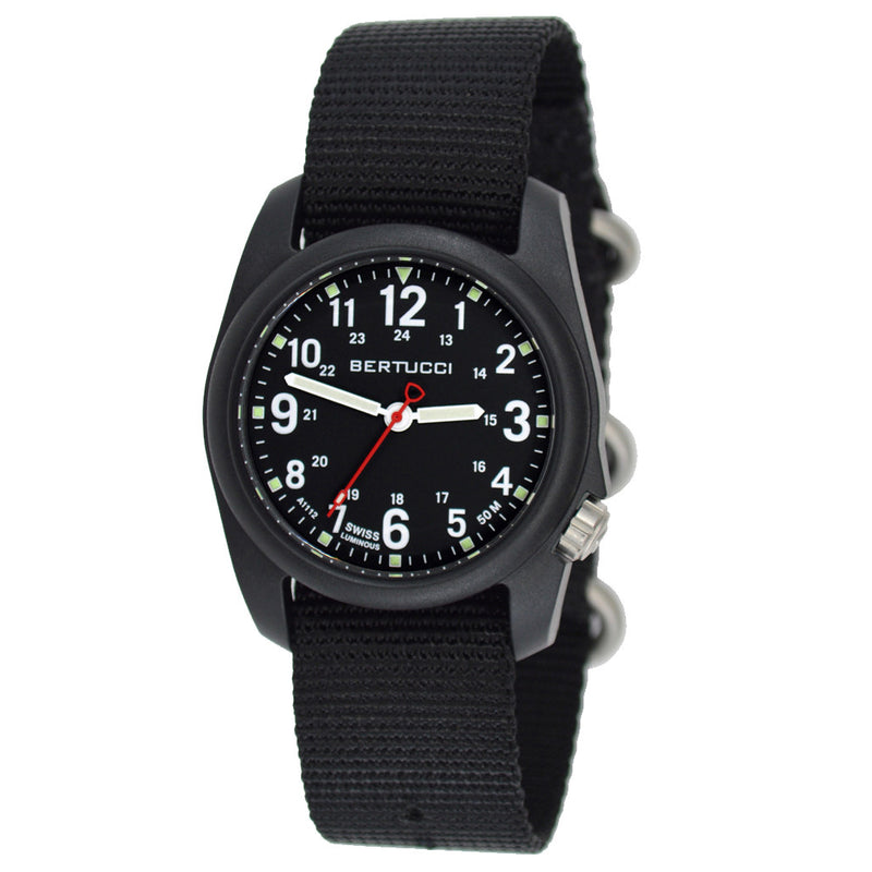Bertucci DX3 Field Poly Resin Watch, Black Nylon Strap, Black Dial - 11015 zoom
