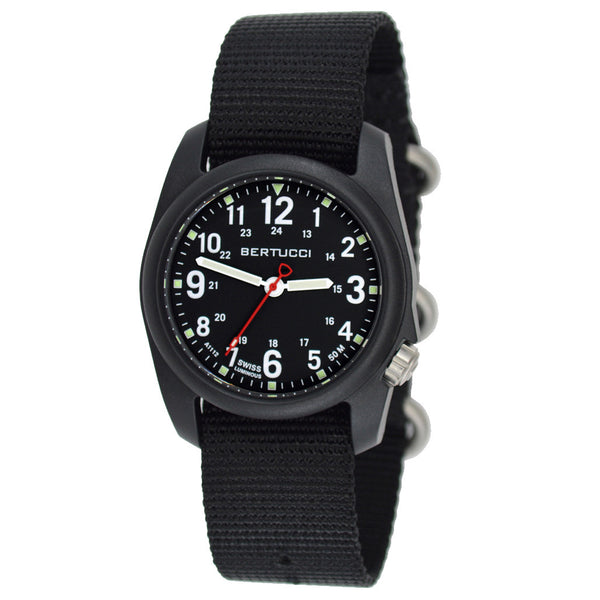 Bertucci DX3 Field Poly Resin Watch, Black Nylon Strap, Black Dial - 11015 zoom