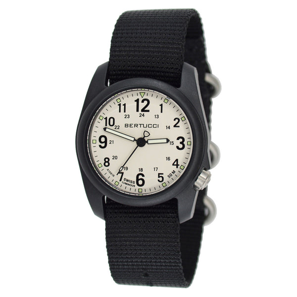 Bertucci DX3 Field Resin Watch, Black Nylon Strap, White Dial - 11039 zoom