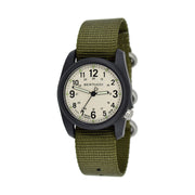 Bertucci DX3 Field Resin Watch, Olive Green Nylon Strap, White Dial - 11049