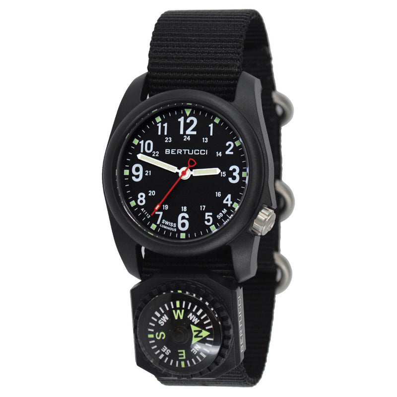 Bertucci DX3 Compass™ Field Watch with Nylon Strap, Black Dial - #11102 zoom