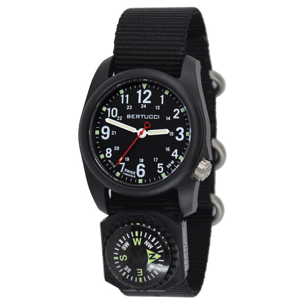 Bertucci DX3 Compass™ Field Watch with Nylon Strap, Black Dial - #11102 zoom