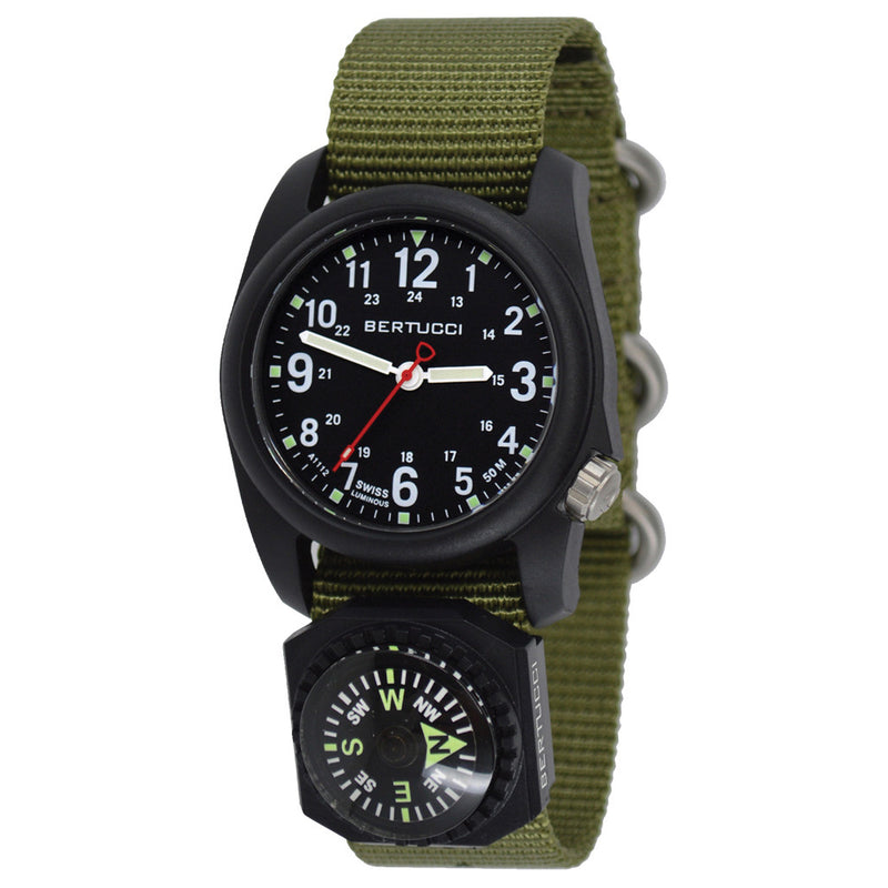 Bertucci DX3 Compass™ Field Watch with Nylon Strap, Black Dial - #11103 zoom