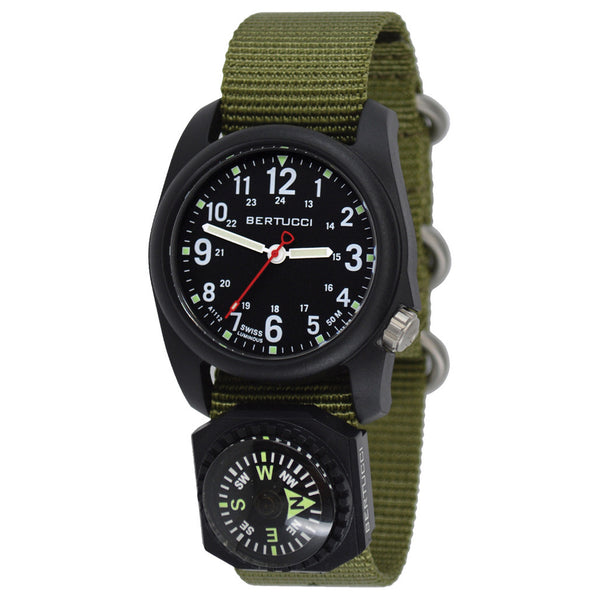 Bertucci DX3 Compass™ Field Watch with Nylon Strap, Black Dial - #11103 zoom
