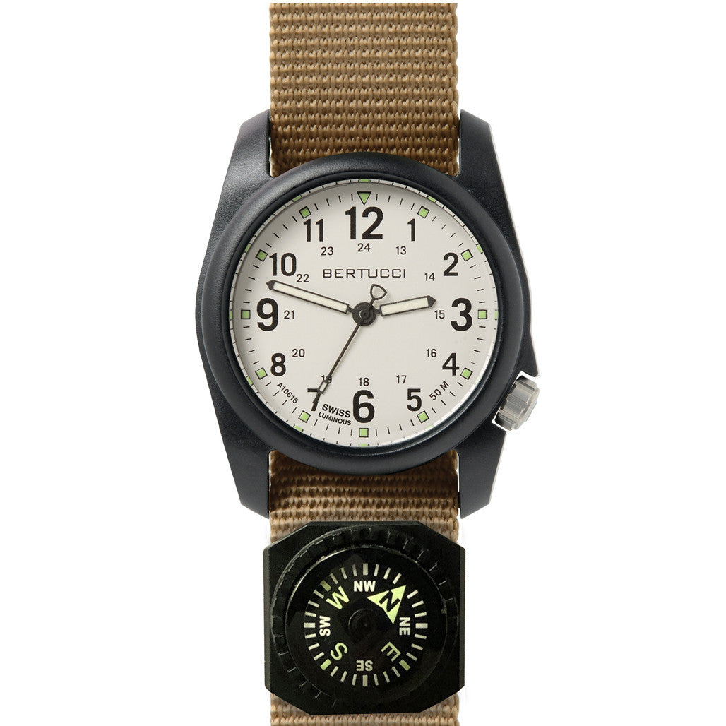 Bertucci DX3 Field Watch with Stone Dial and Compass #11104 — Long