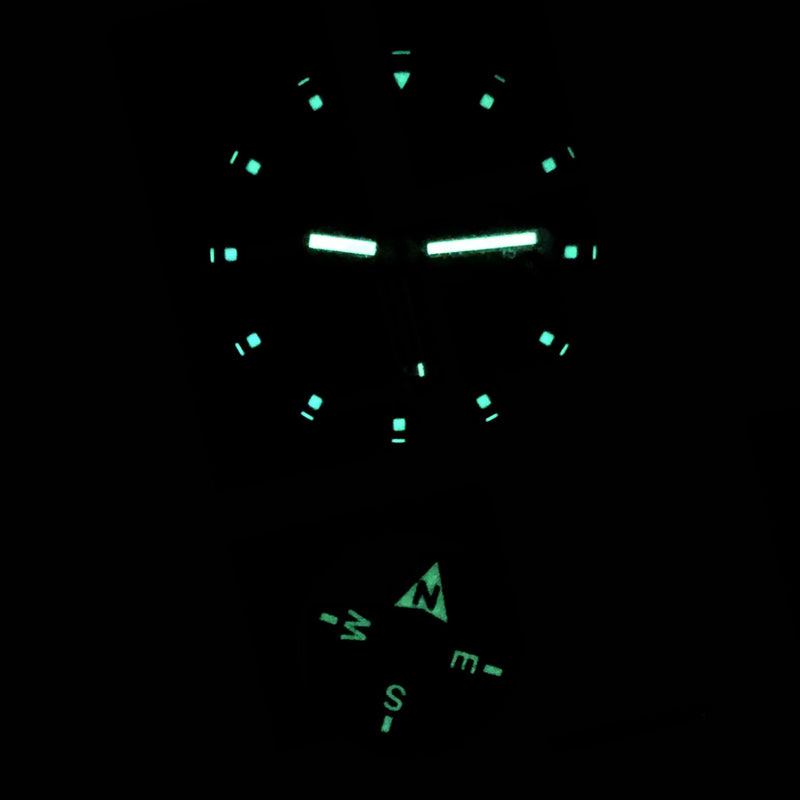 Bertucci DX3 Field Watch with Stone Dial and Compass #11104 lume