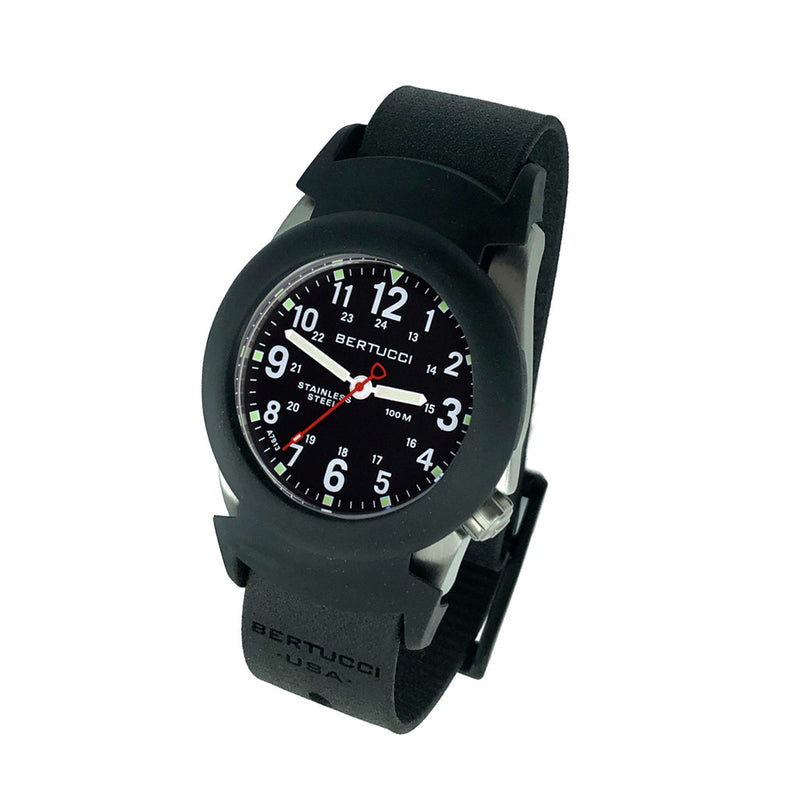 Bertucci Construction King Black Dial Watch with Black Strap and Pro-Guard #11114 tilt