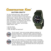 Bertucci Construction King Black Dial Watch with Foliage Strap and Pro-Guard #11115