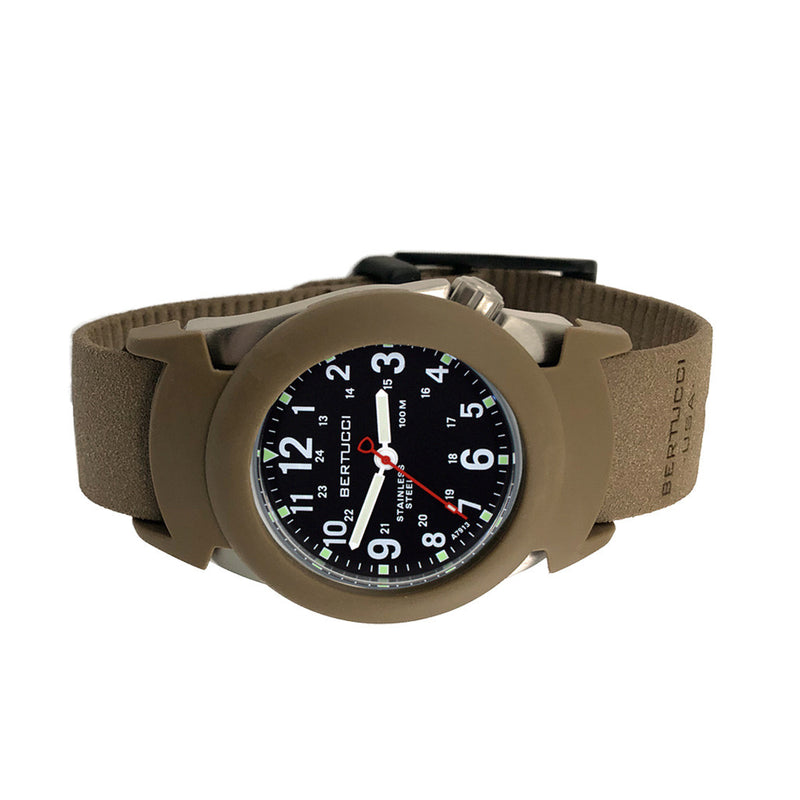 Bertucci Construction King Black Dial Watch with Coyote Strap and Pro-Guard #11116 side