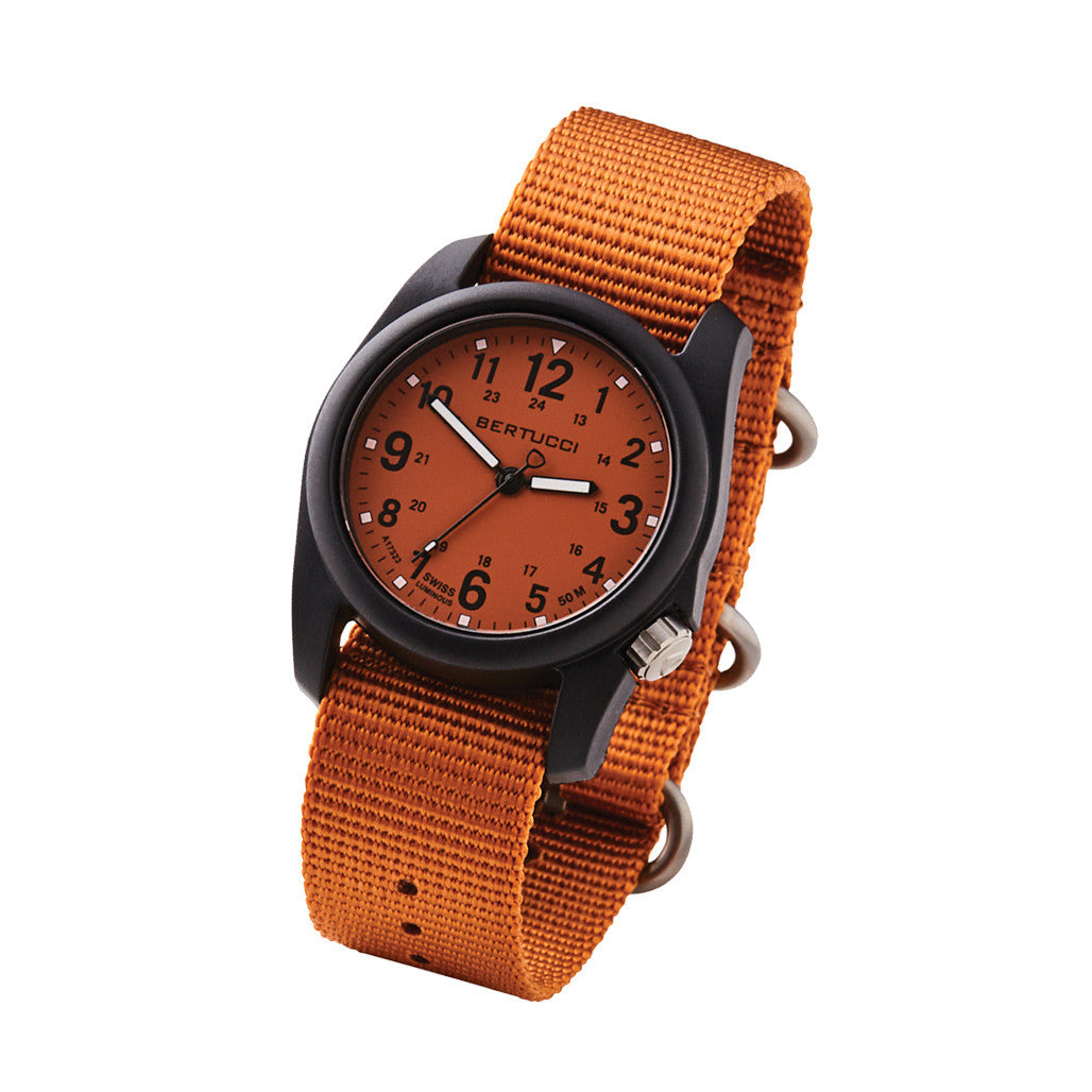 Bertucci DX3 Field Watch with Cicada Orange Dial #11118 — Long