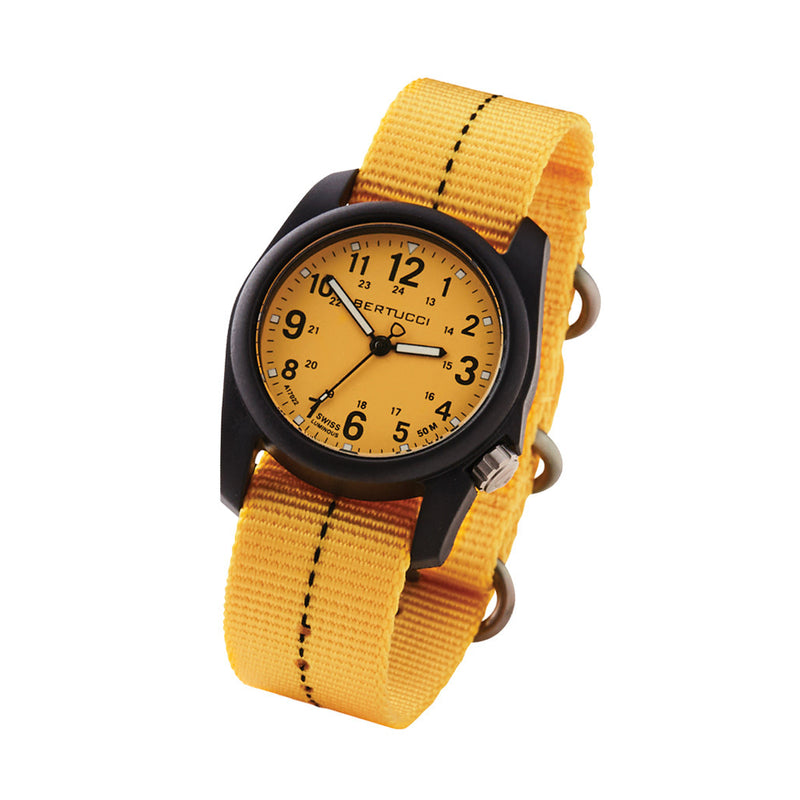 Bertucci DX3 Plus Field Watch with Pro-Yellow Dial #11120 tilt