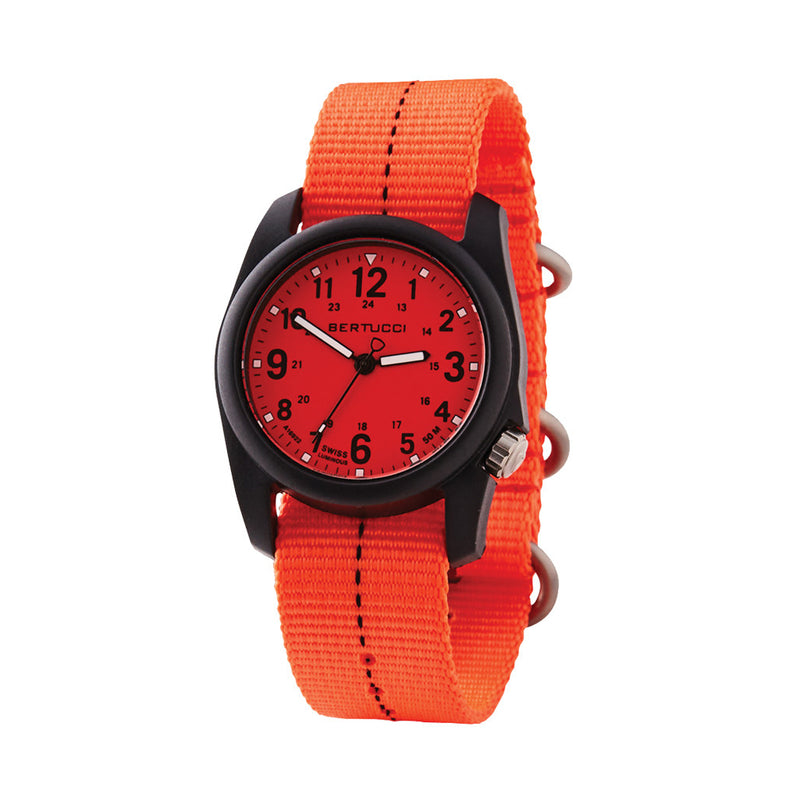 Bertucci DX3 Plus Field Watch with Orange Blaze Dial #11121